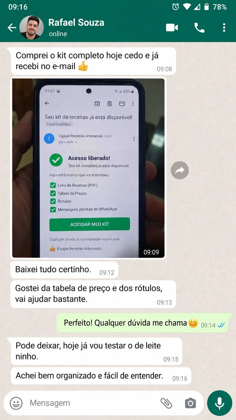 Mensagem de WhatsApp de cliente 7